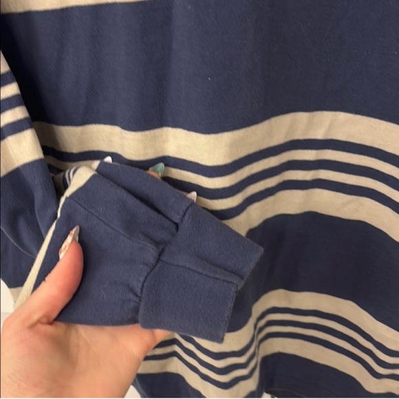 Katin Navy and Cream Striped Hoodie - Picture 6 of 7